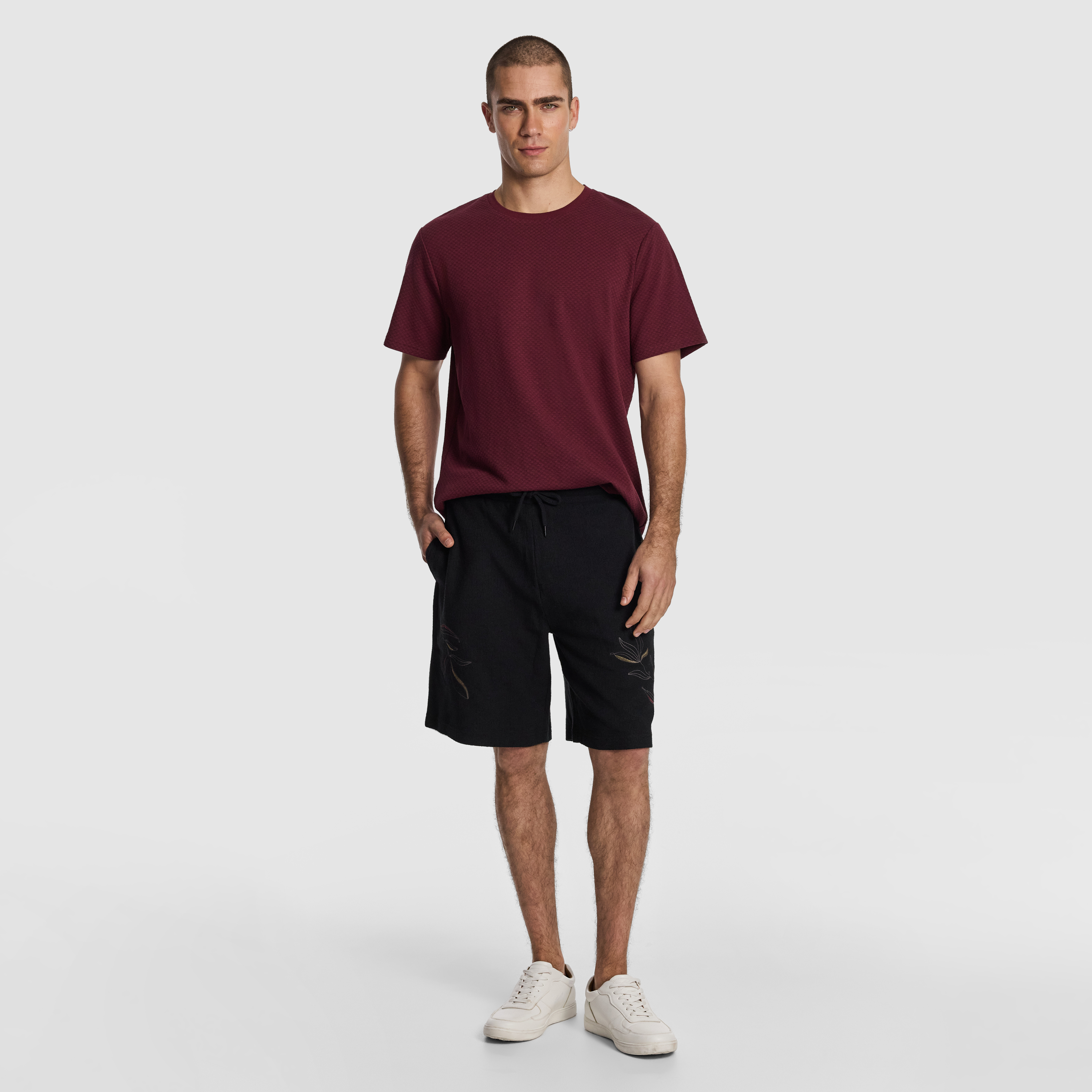 Black Rio Embroidered Short