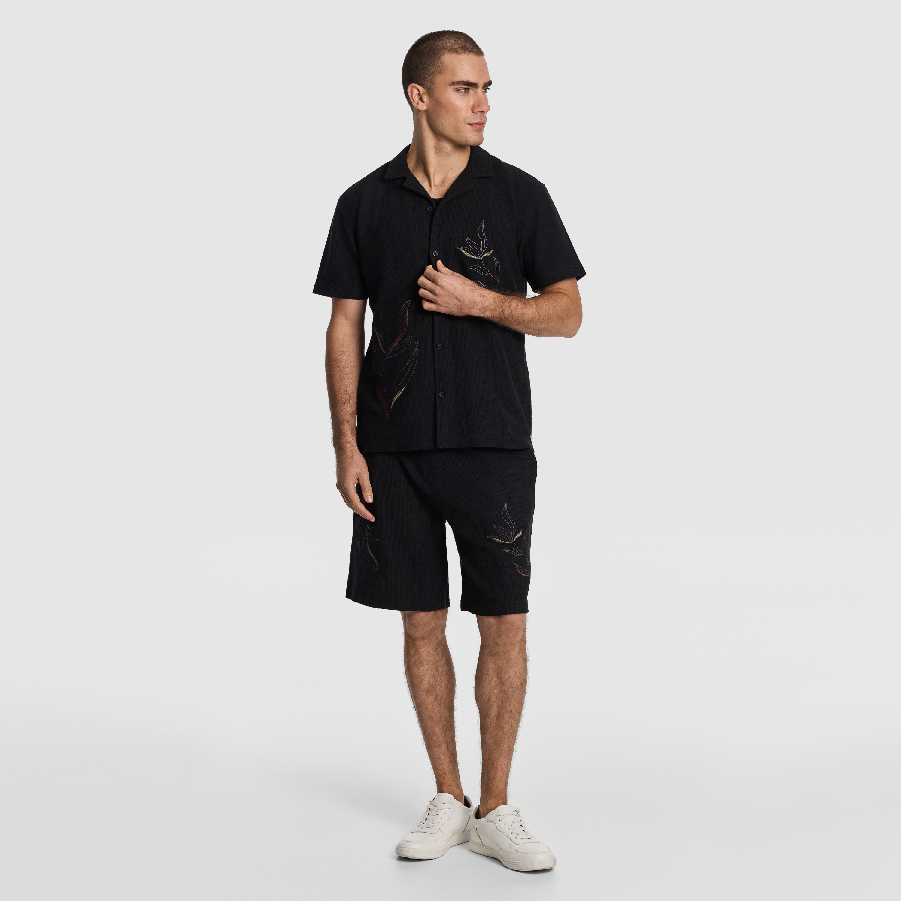 Black Rio Embroidered Short