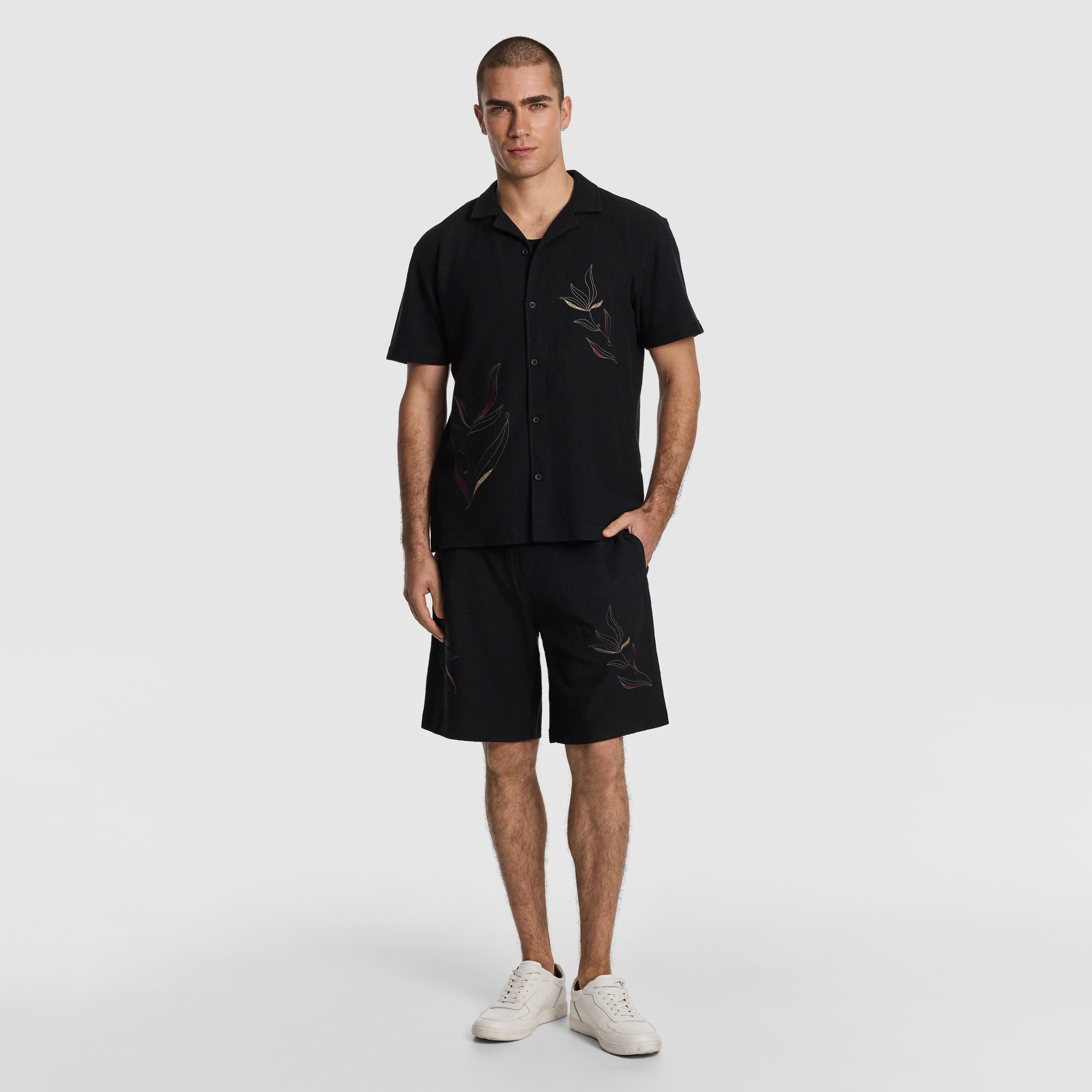 Black Rio Embroidered Short