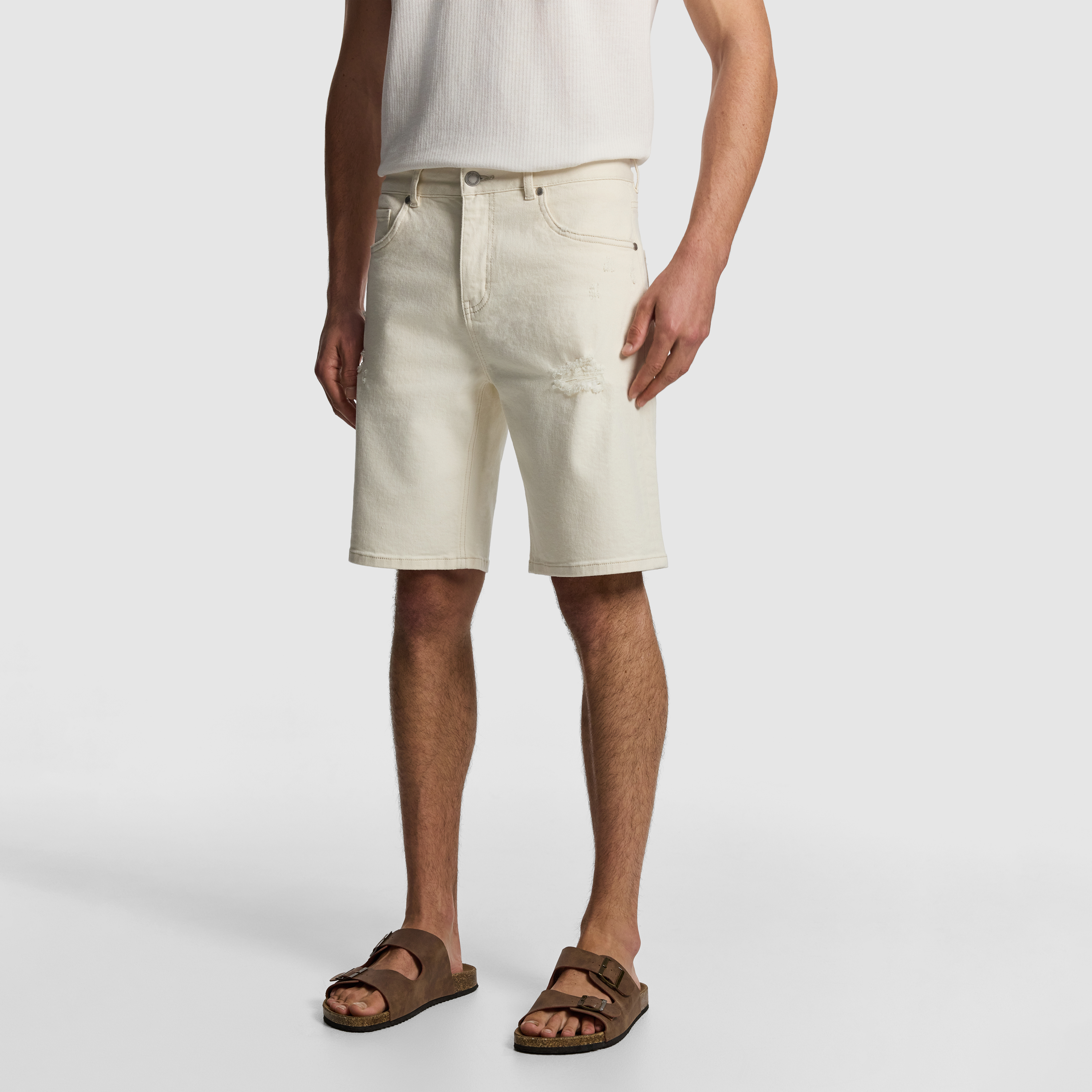 White Channing Denim Short