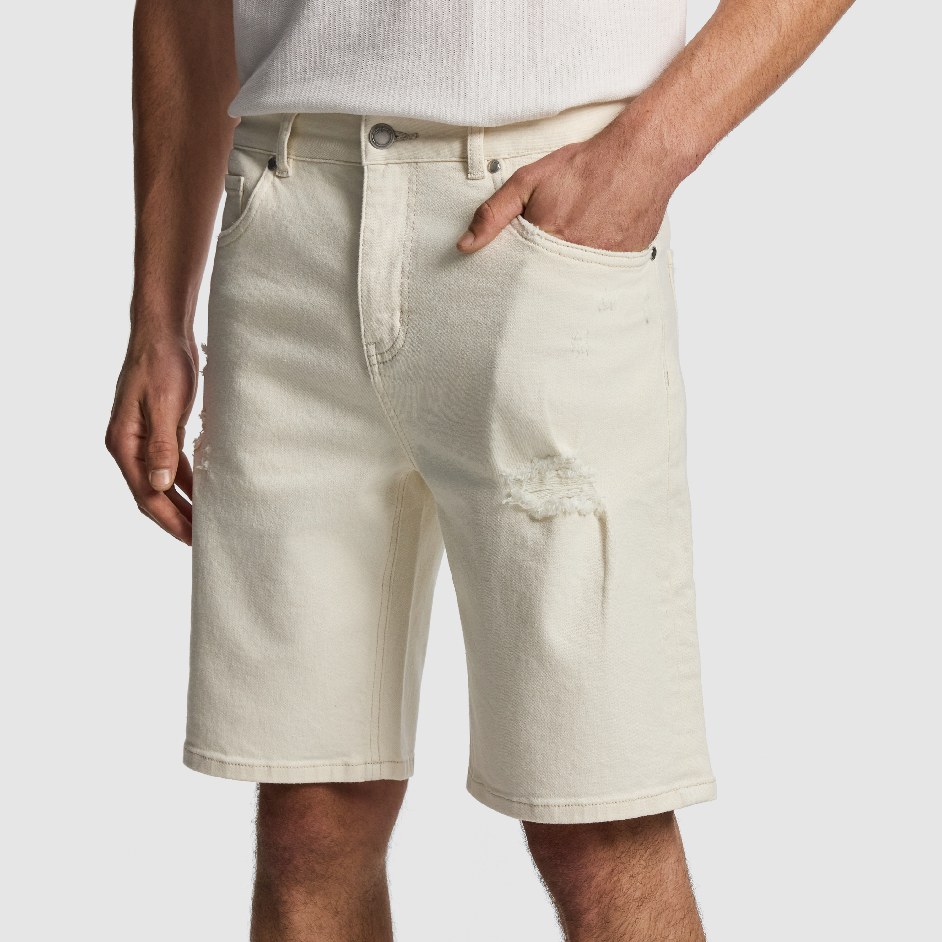 White Channing Denim Short