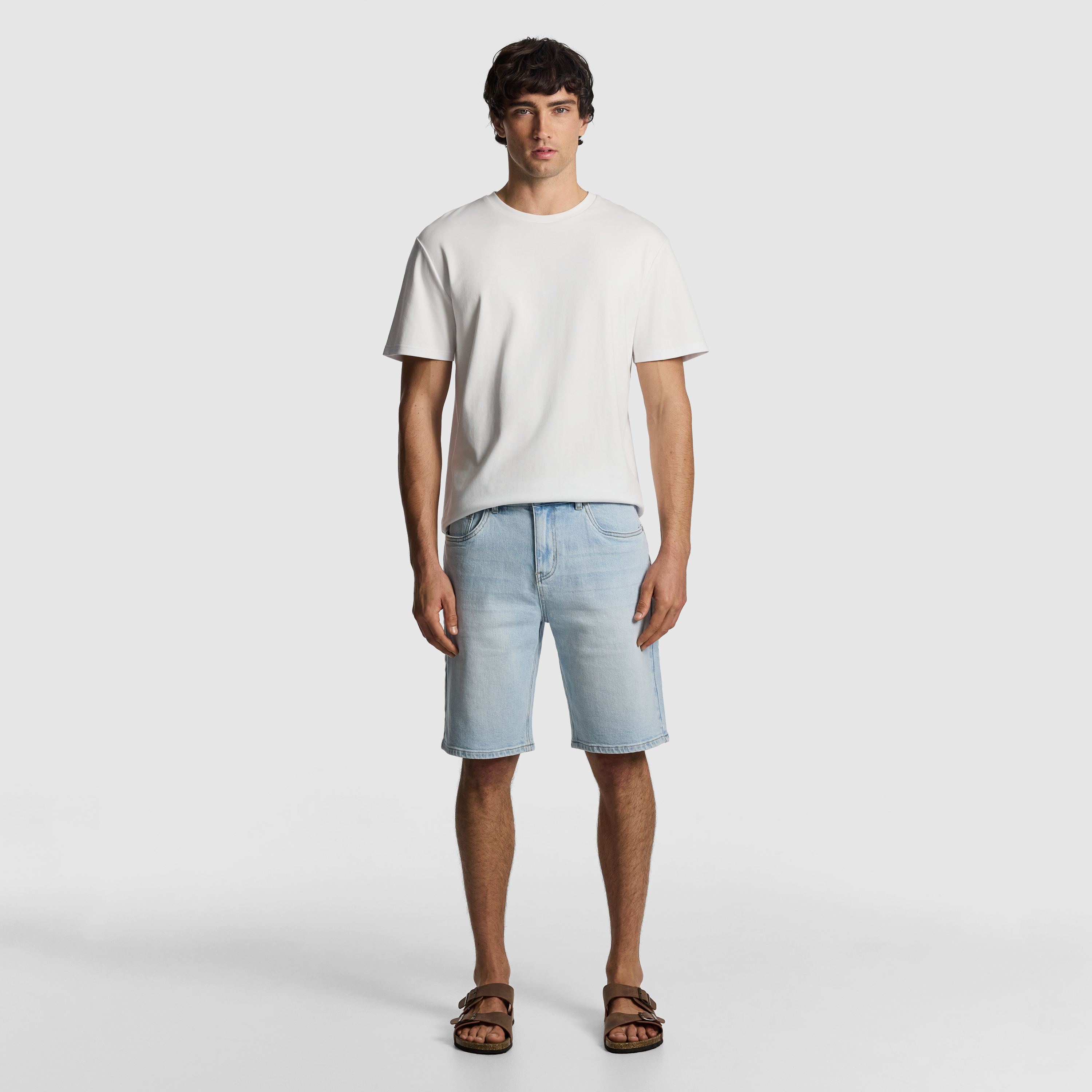 Light Blue Oxford Denim Short