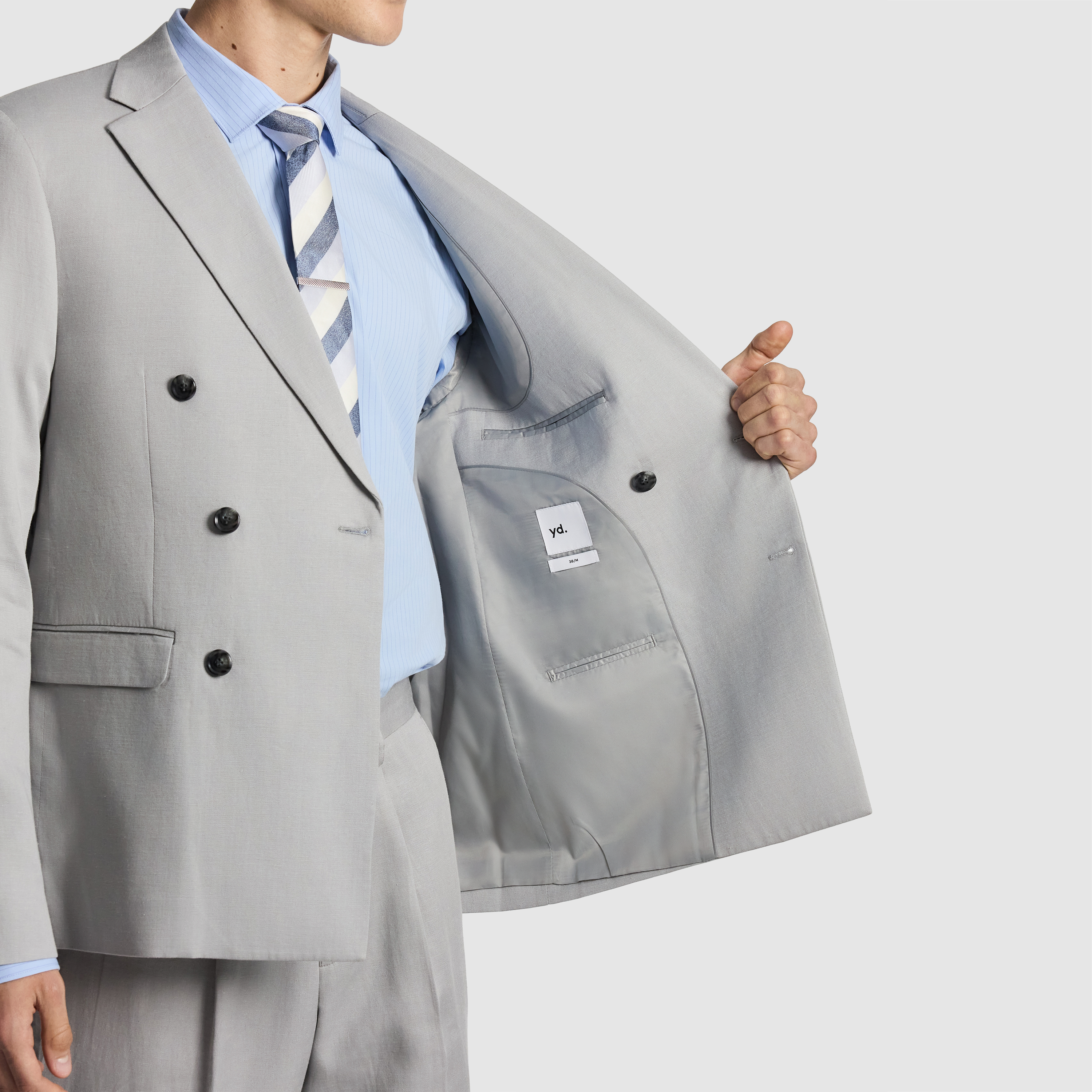 Stone Odin Relaxed Fit Double Breasted Suit Jacket