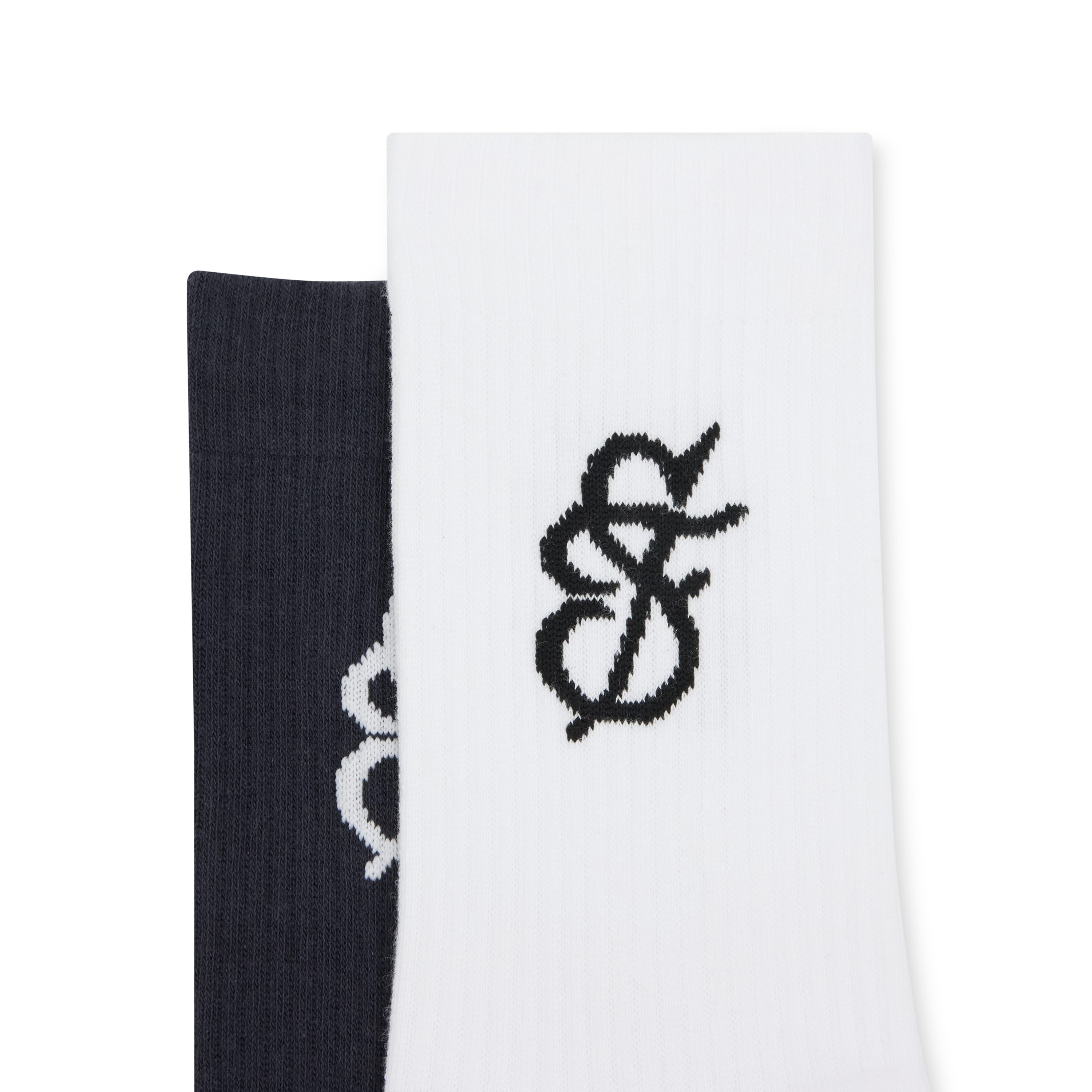 Assorted Logo Ribbed 2 Pack Socks
