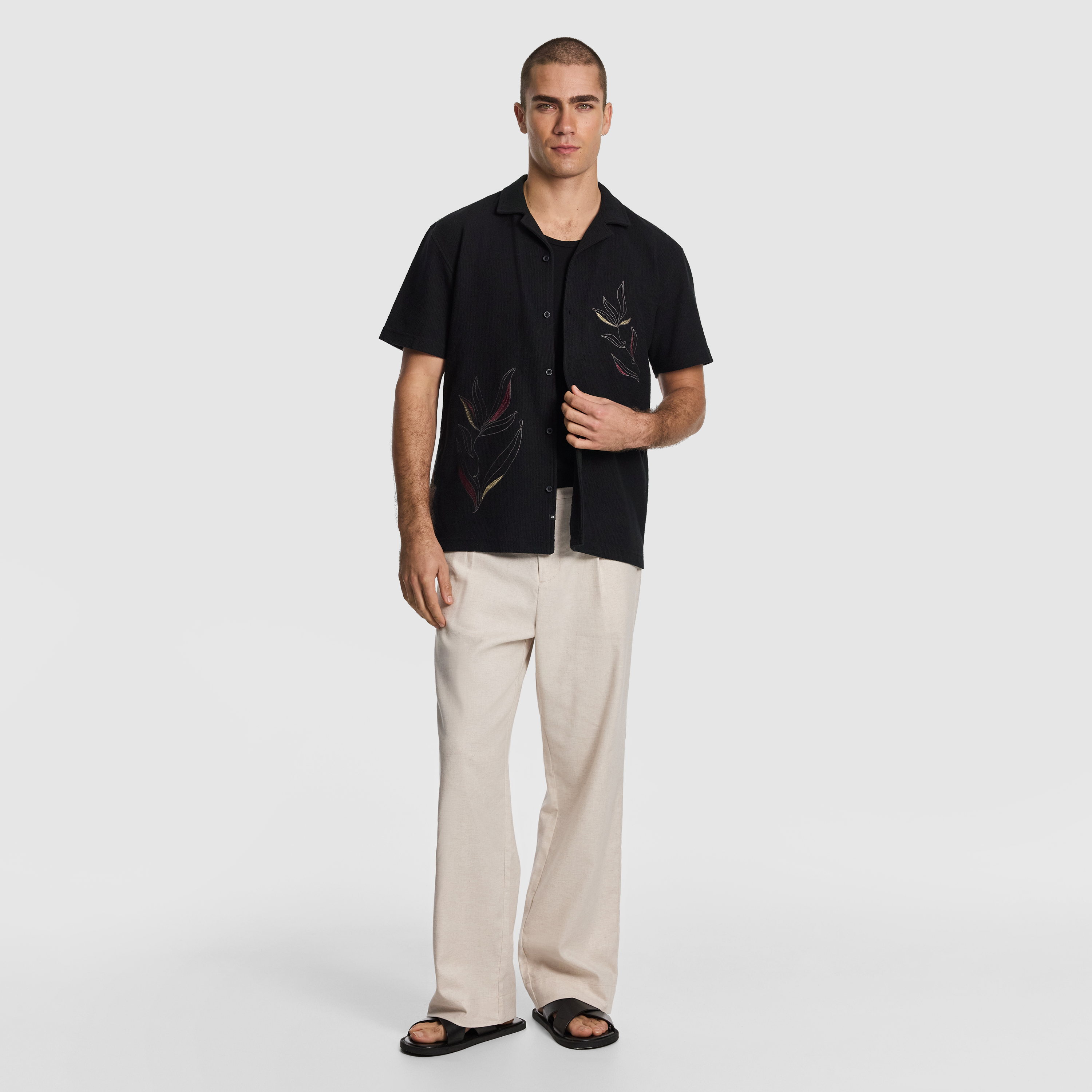 Black Rio Embroidered Shirt