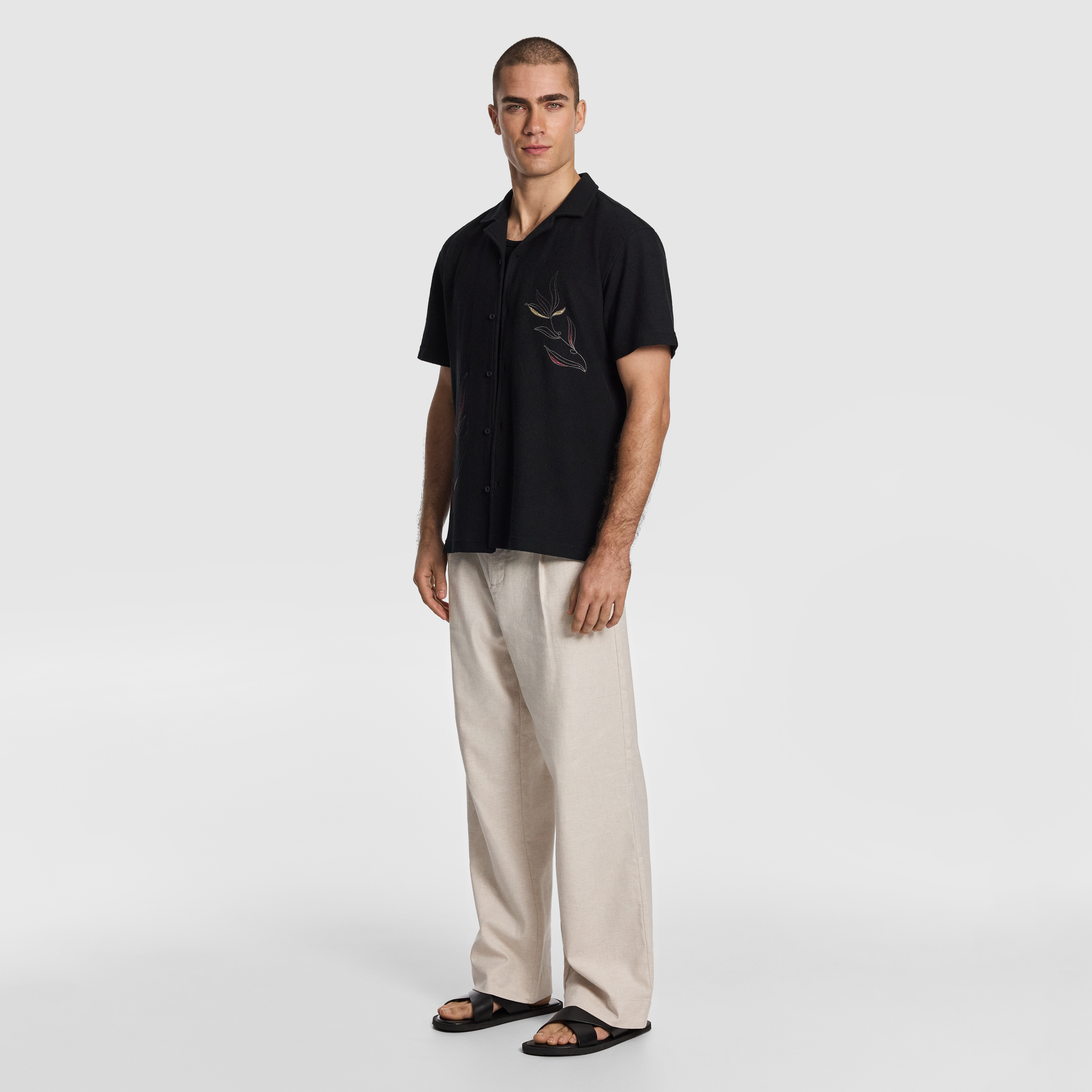Black Rio Embroidered Shirt