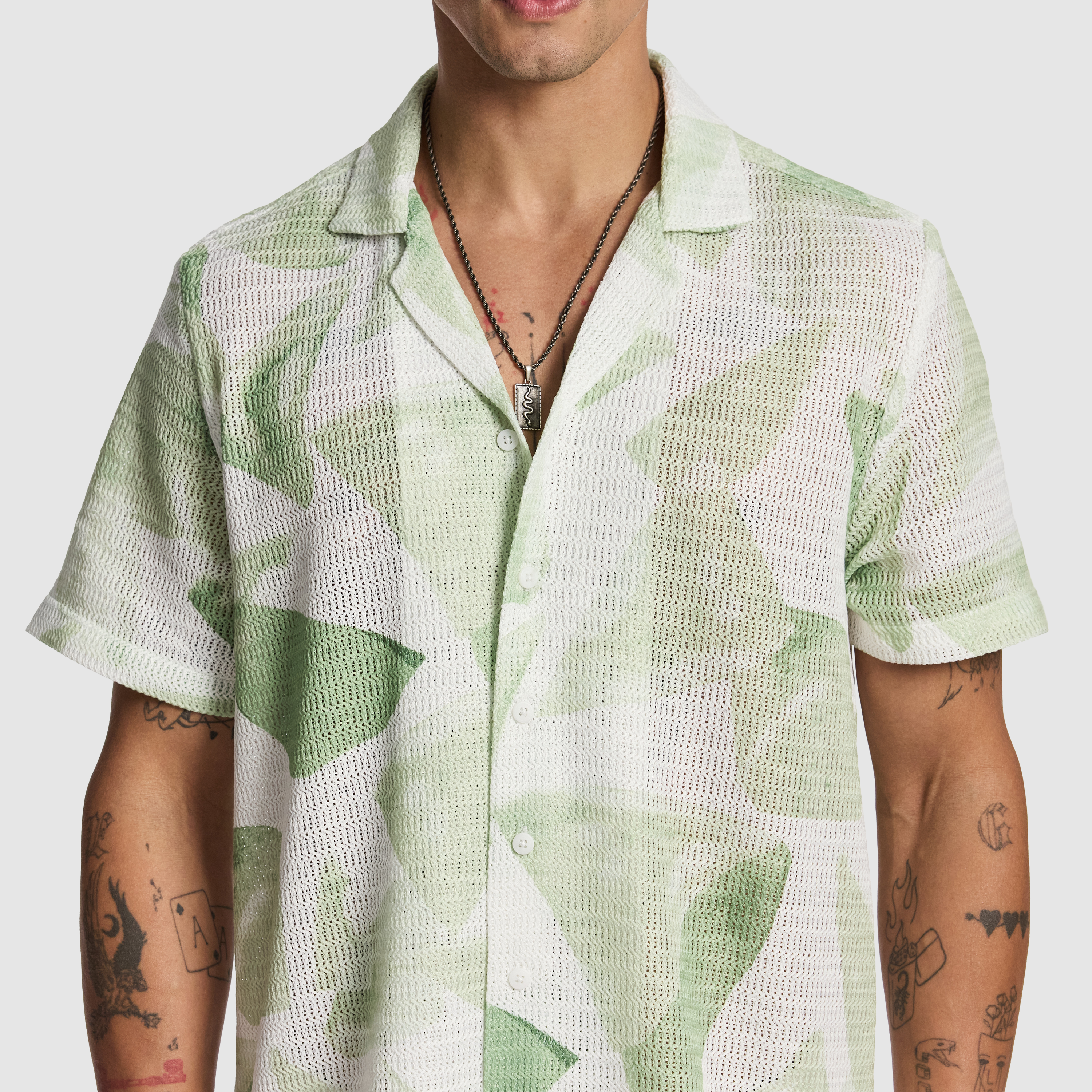 Sage Skip Printed Shirt