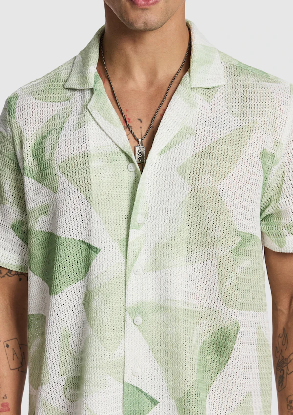 Sage Skip Printed Shirt