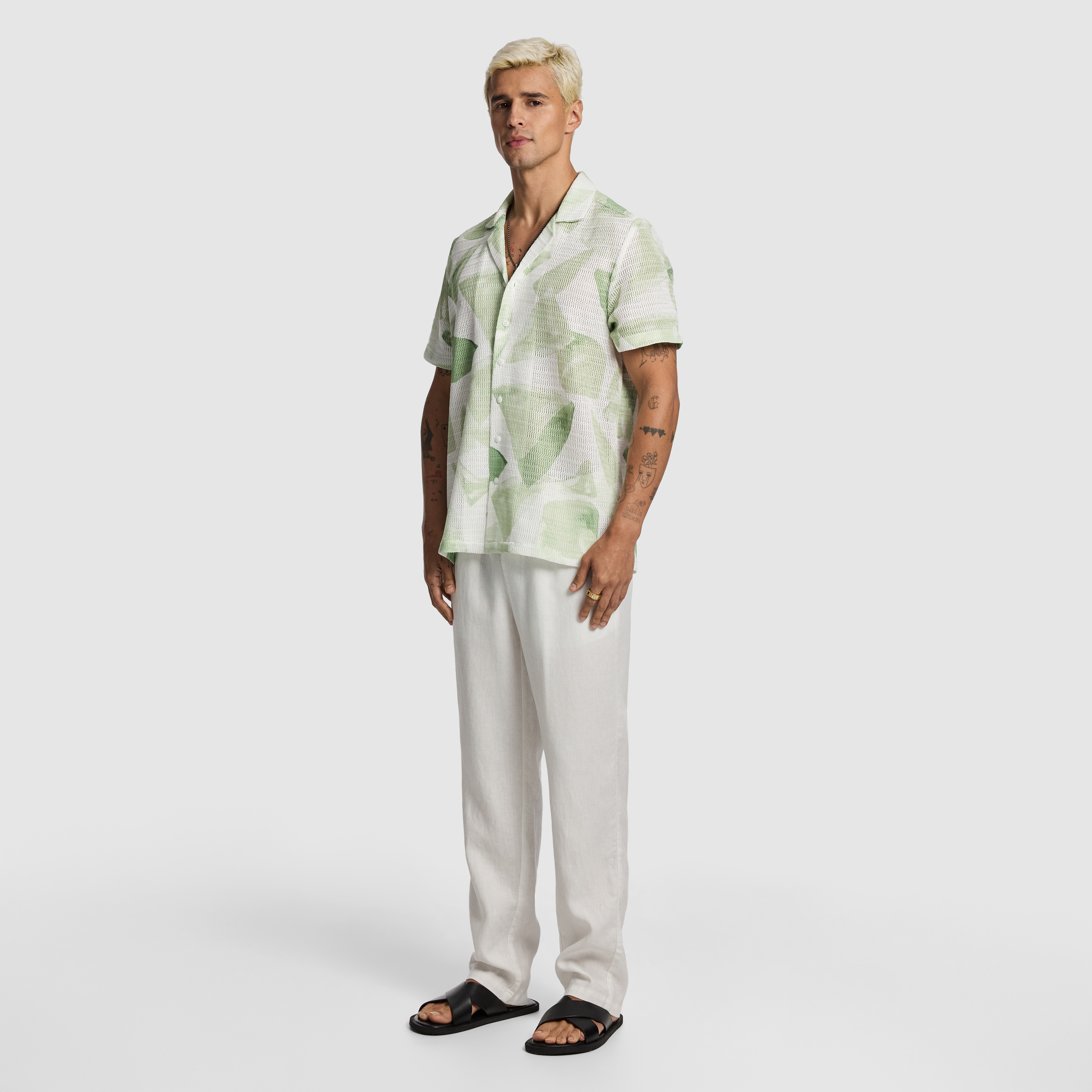 Sage Skip Printed Shirt