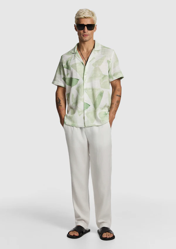 Sage Skip Printed Shirt