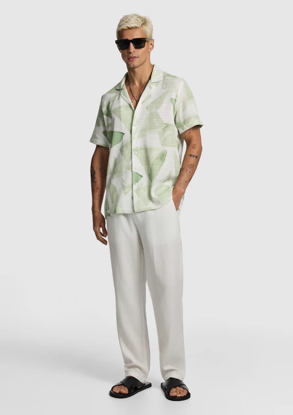 Sage Skip Printed Shirt