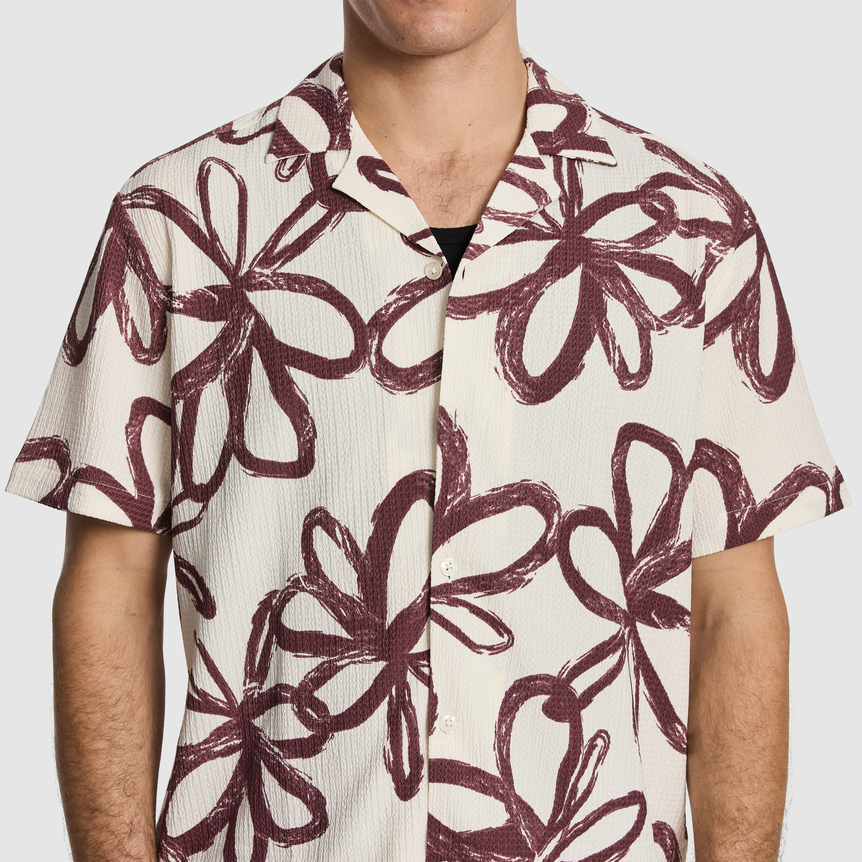 Burgundy Dallas Printed Shirt