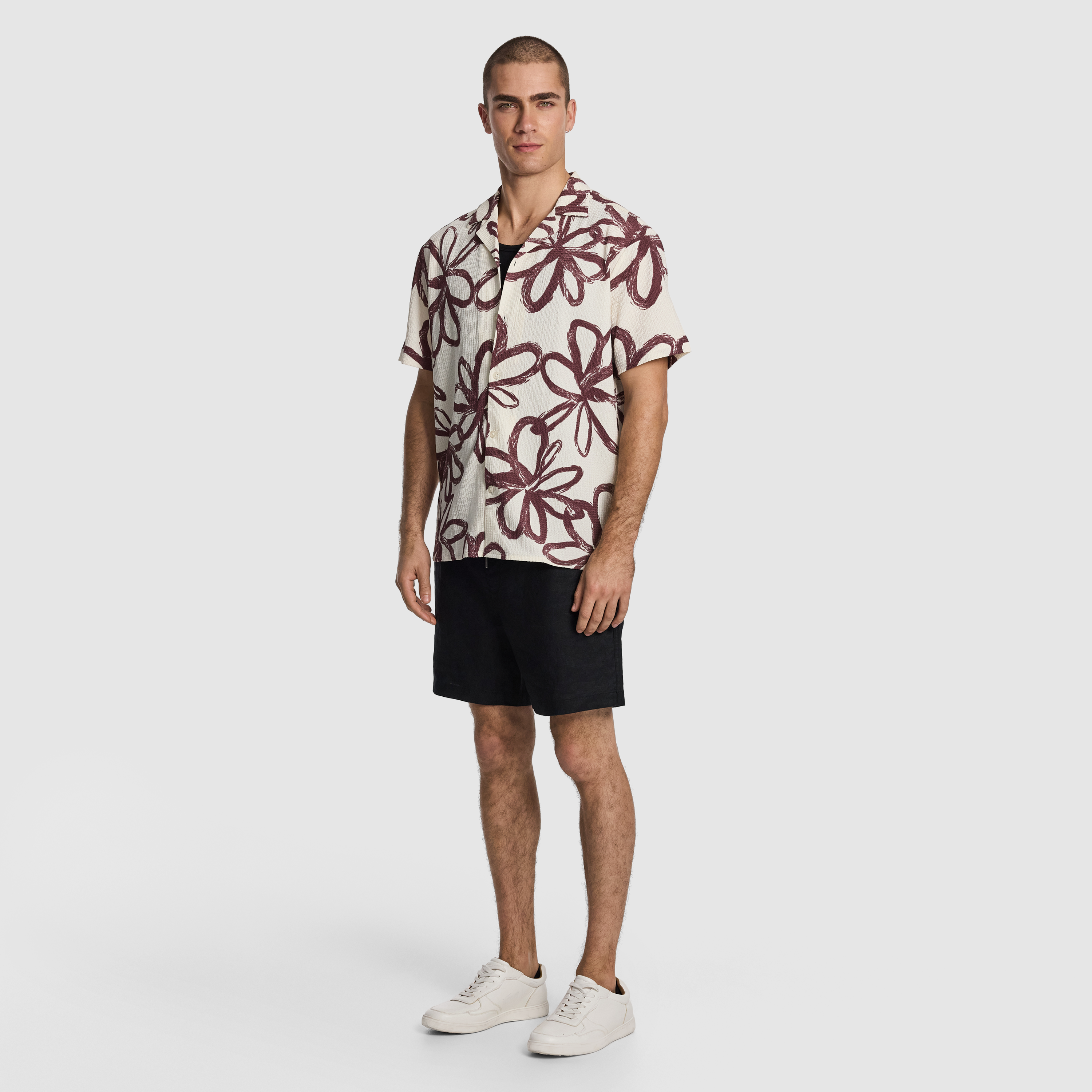 Burgundy Dallas Printed Shirt