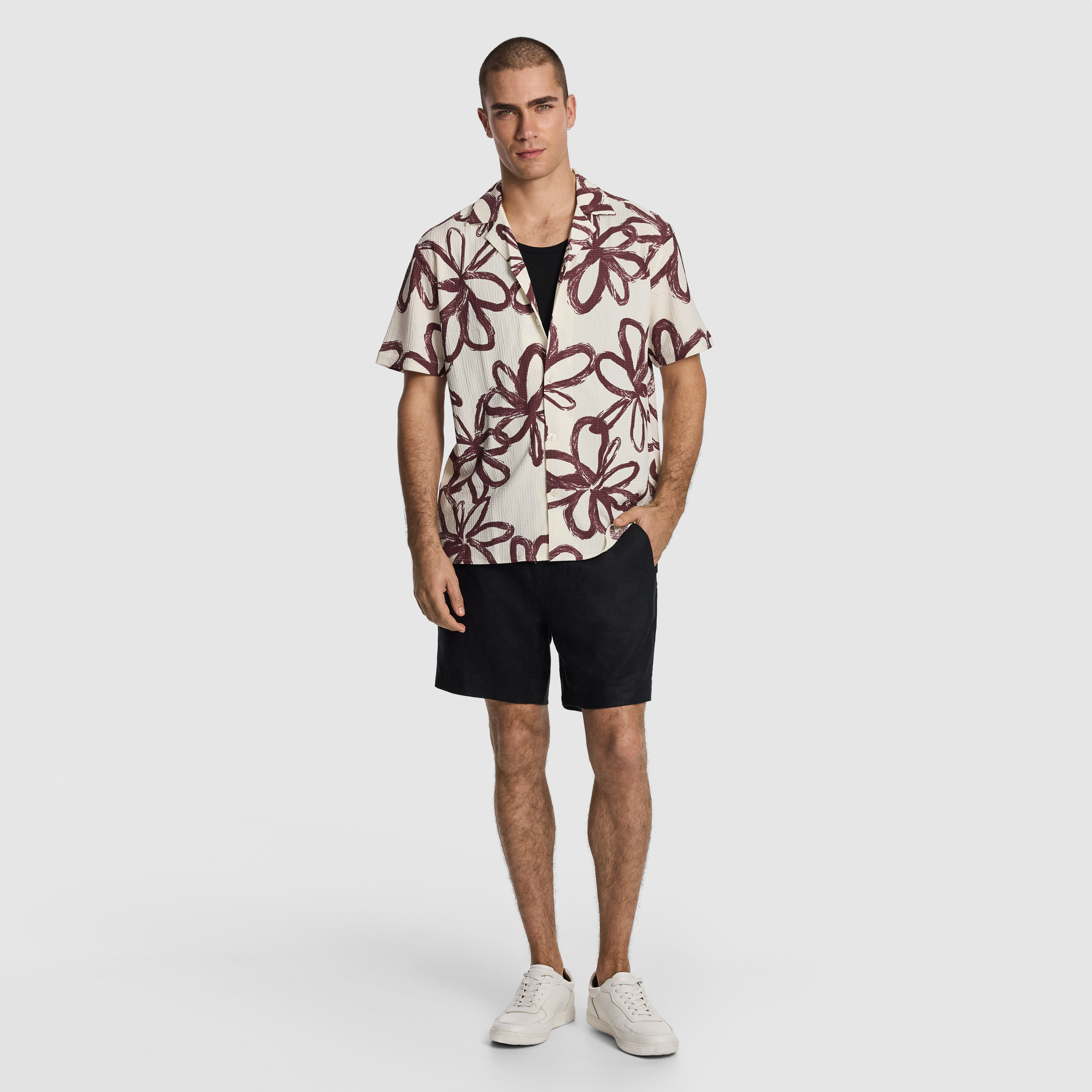 Burgundy Dallas Printed Shirt