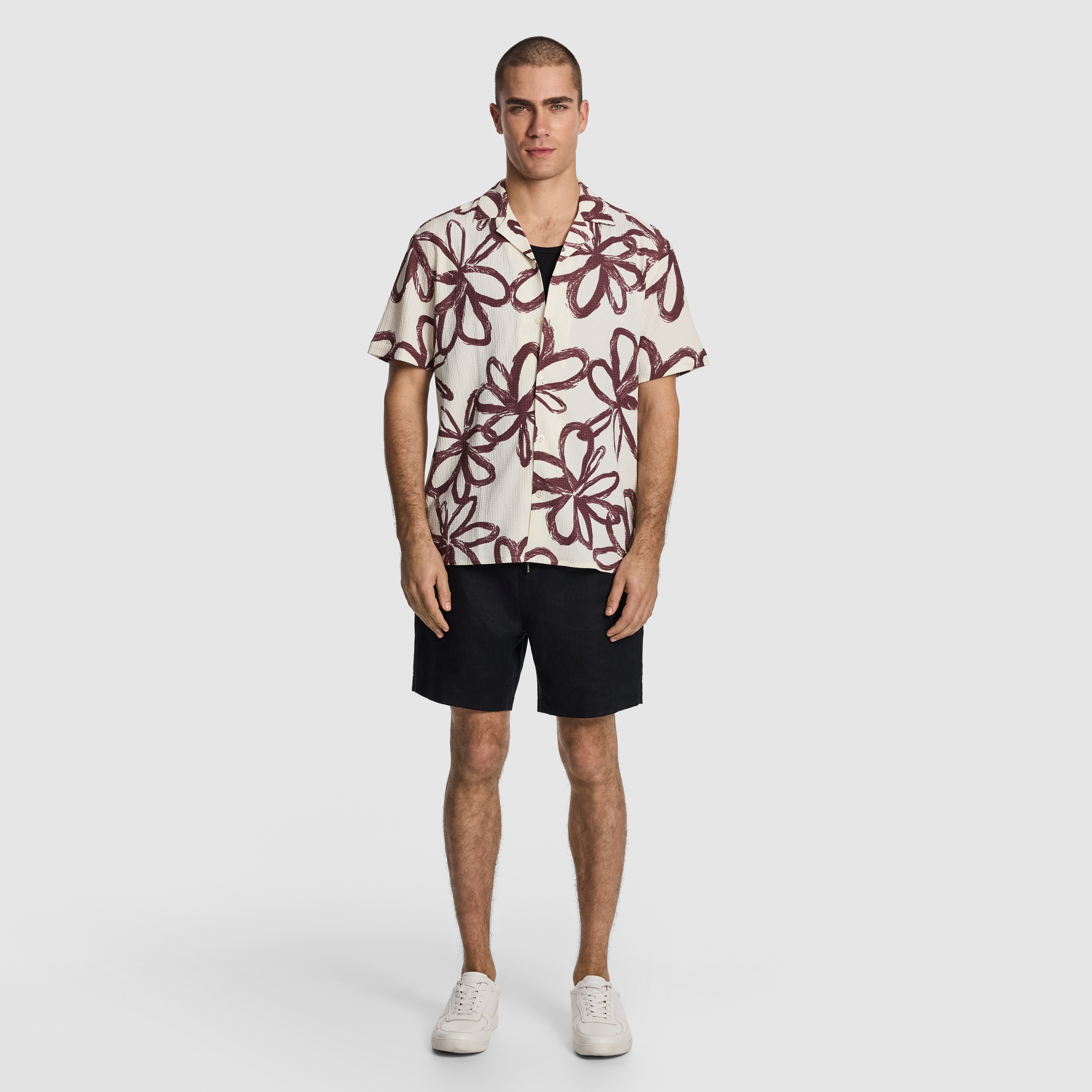 Burgundy Dallas Printed Shirt