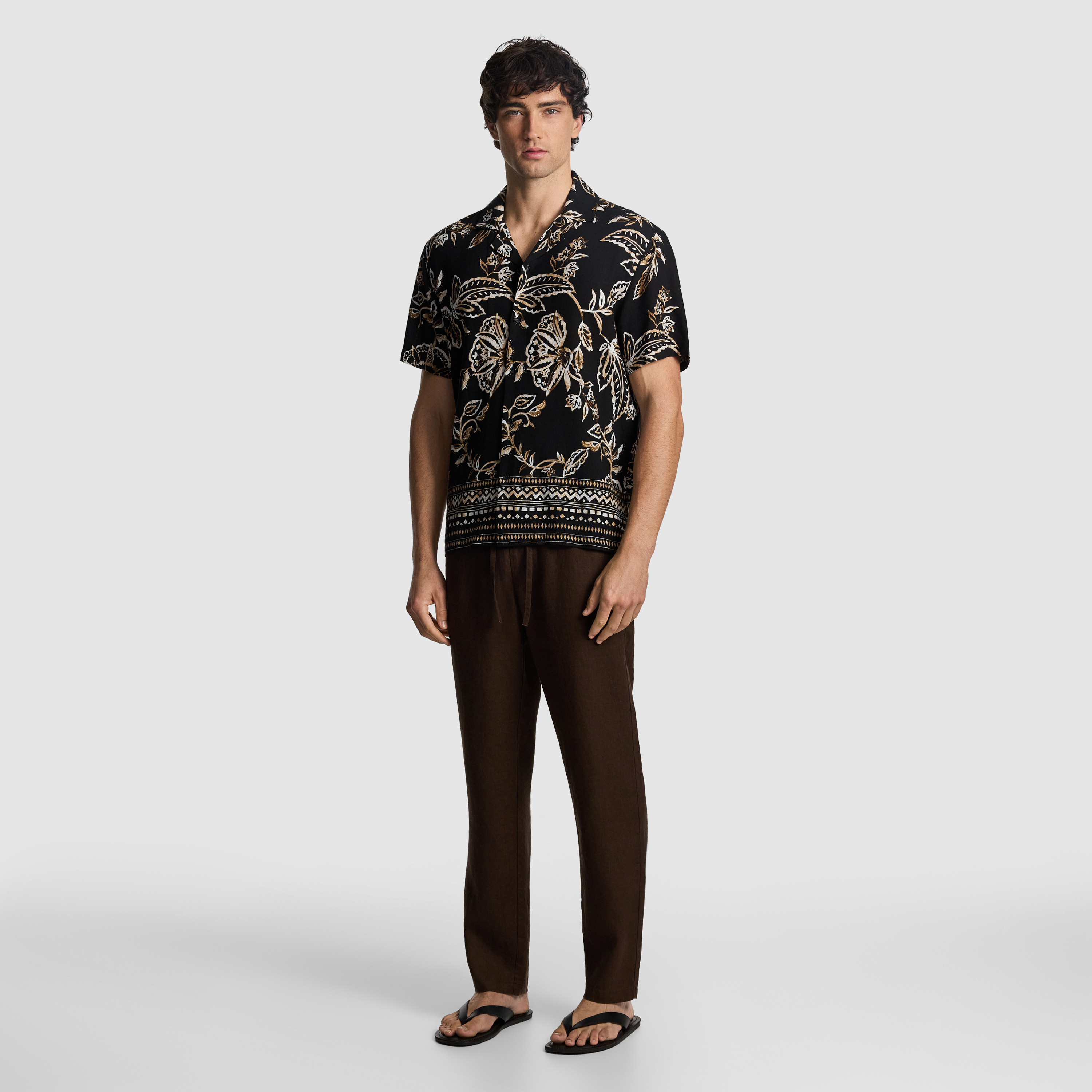 Black Zeke Printed Shirt