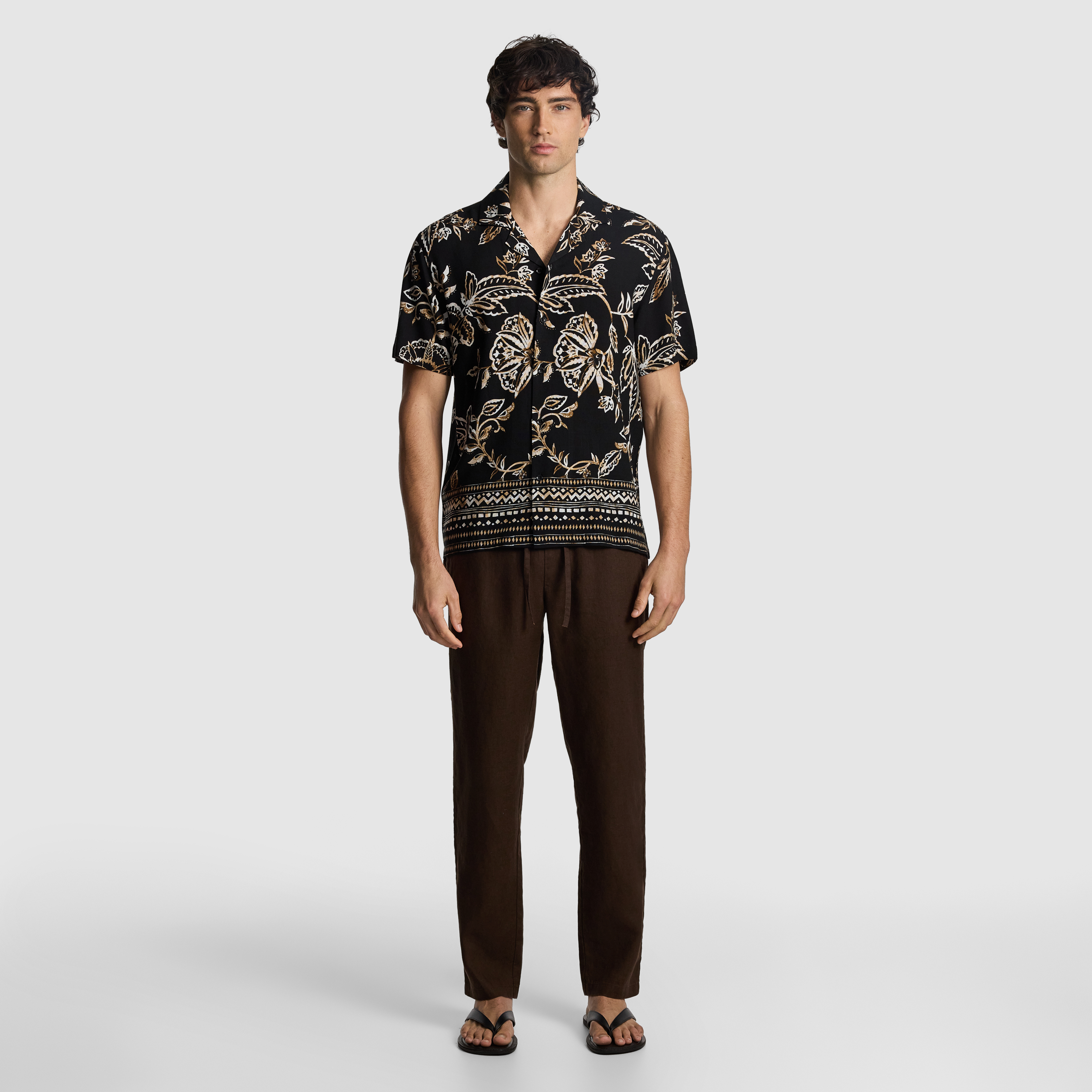 Black Zeke Printed Shirt