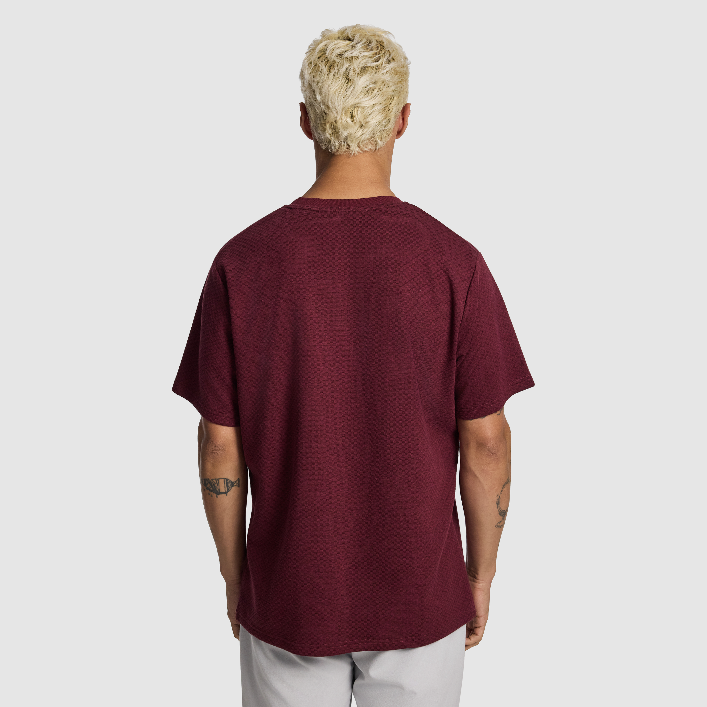 Burgundy Lynx Textured Tee