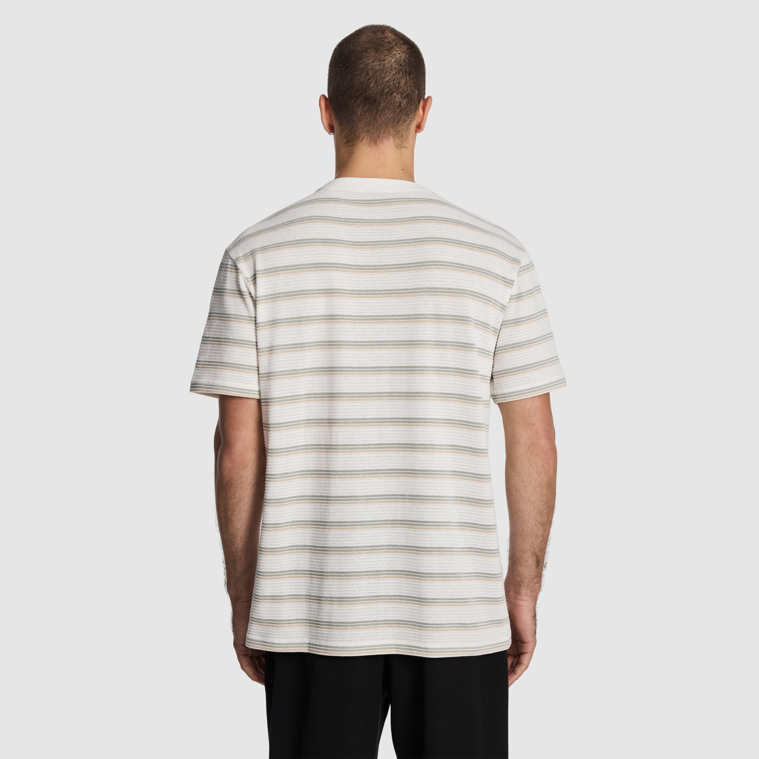 Sage Flinders Textured Stripe Tee